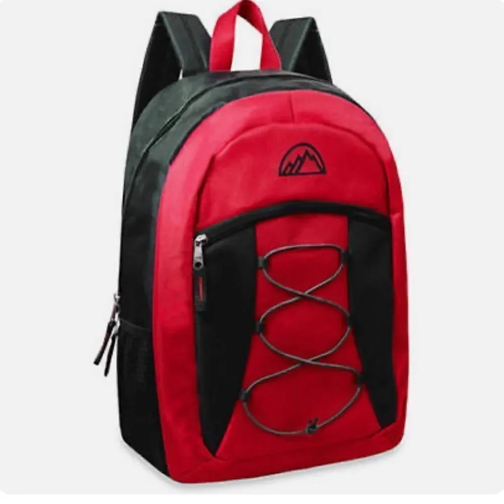 Mountain Edge 17'' Bungee Front Pocket Backpack Red One Size